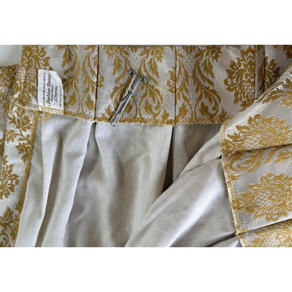 Vintage 60s curtain, golden brocade drapery, pleated blackout panel, JC Penney - Picture 7 of 10